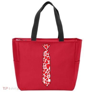Valentine's Day Love Hearts Tie Tote Bag