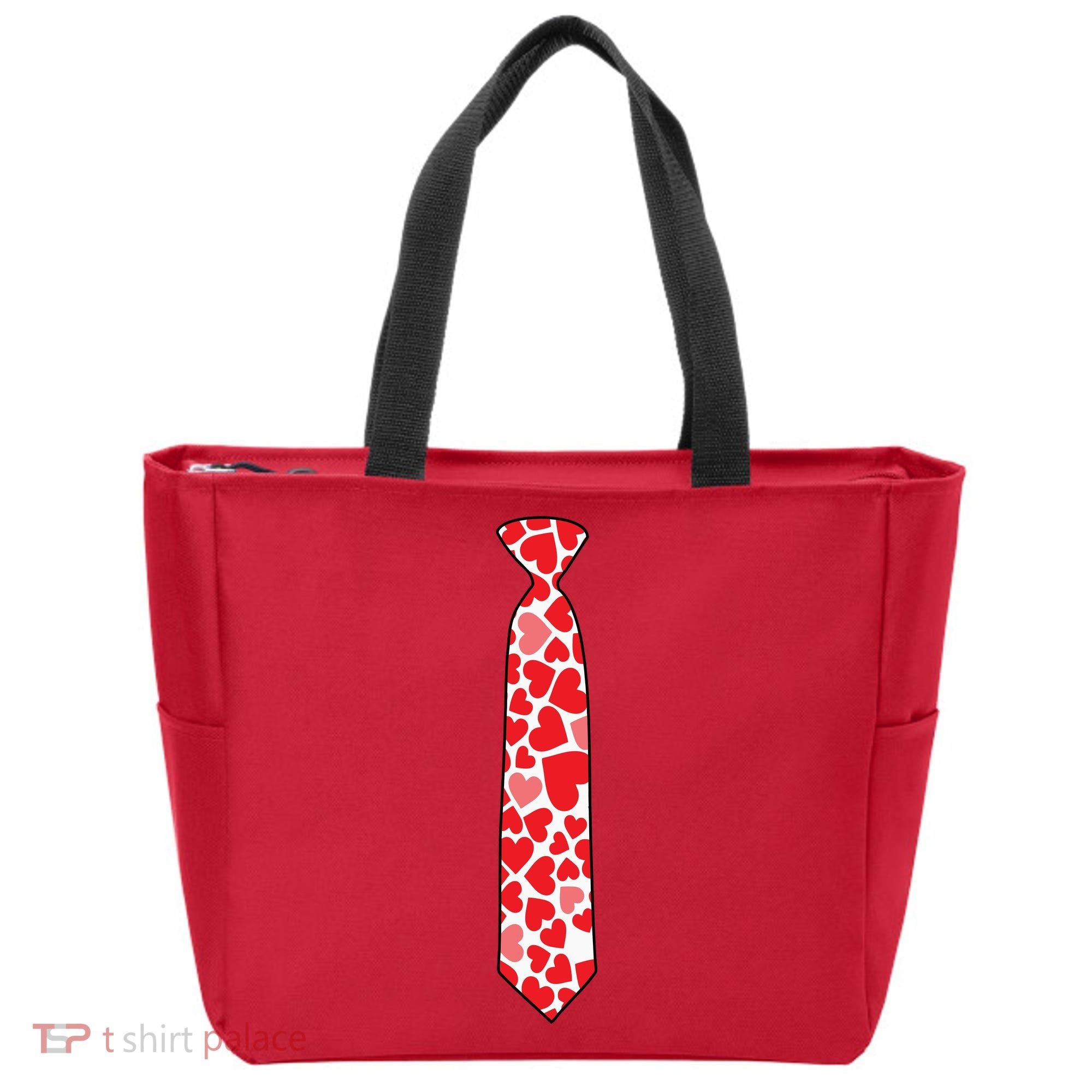 Valentine's Day Love Hearts Tie Tote Bag