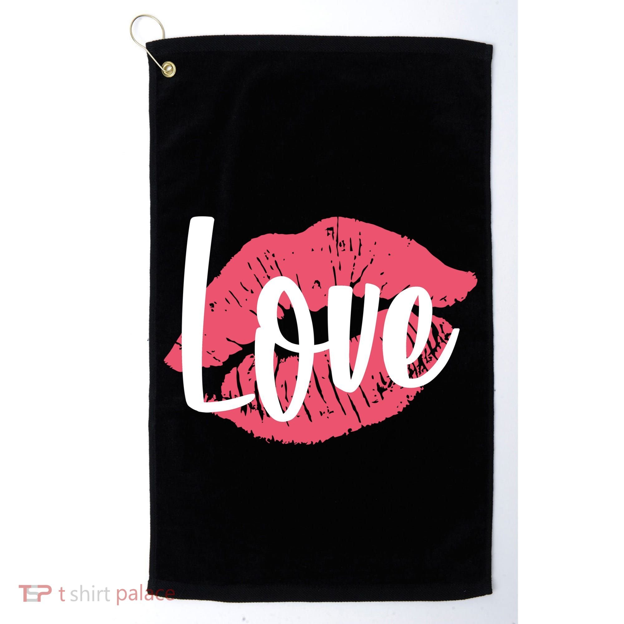 Valentines Day Love Lips Golf Towel