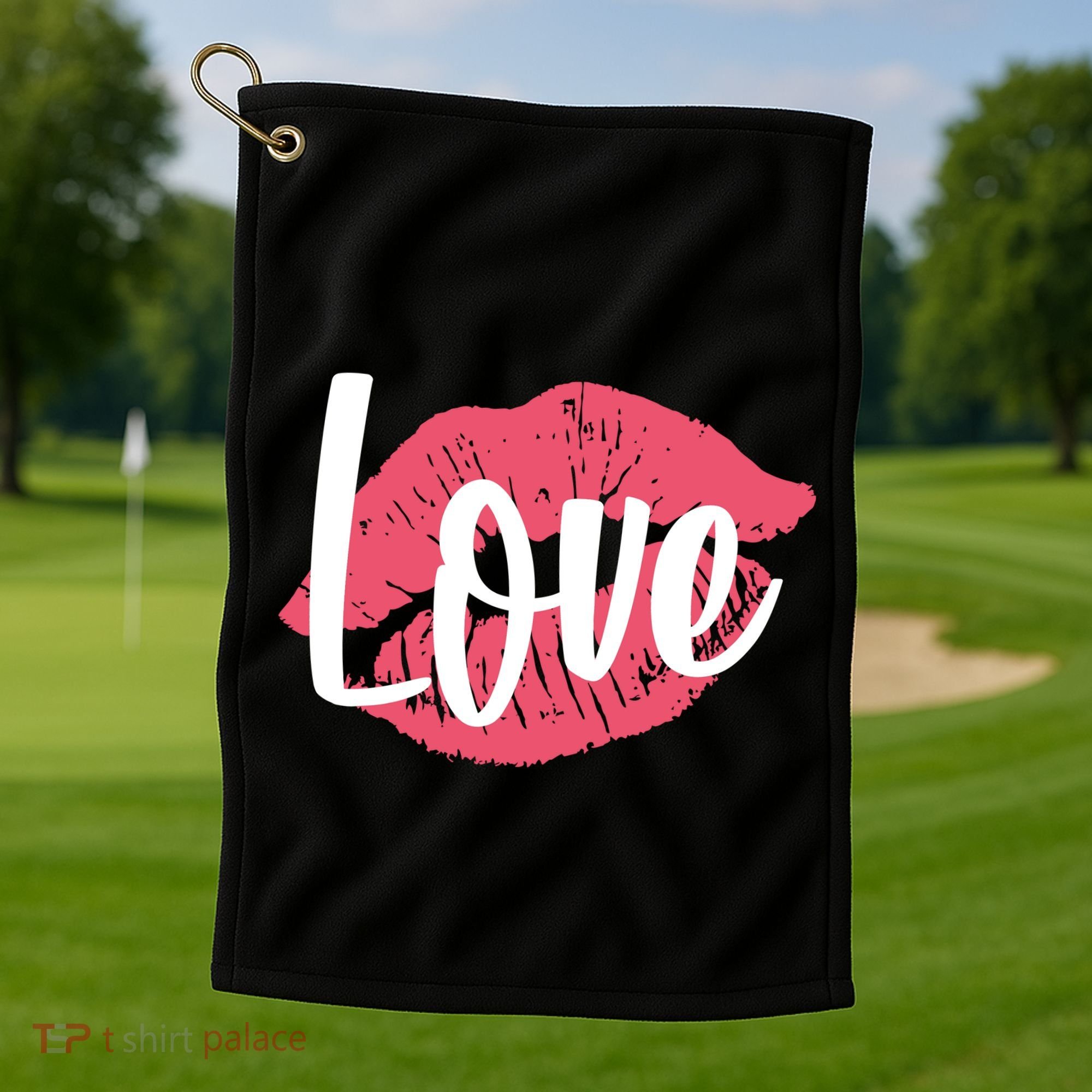 Valentines Day Love Lips Golf Towel