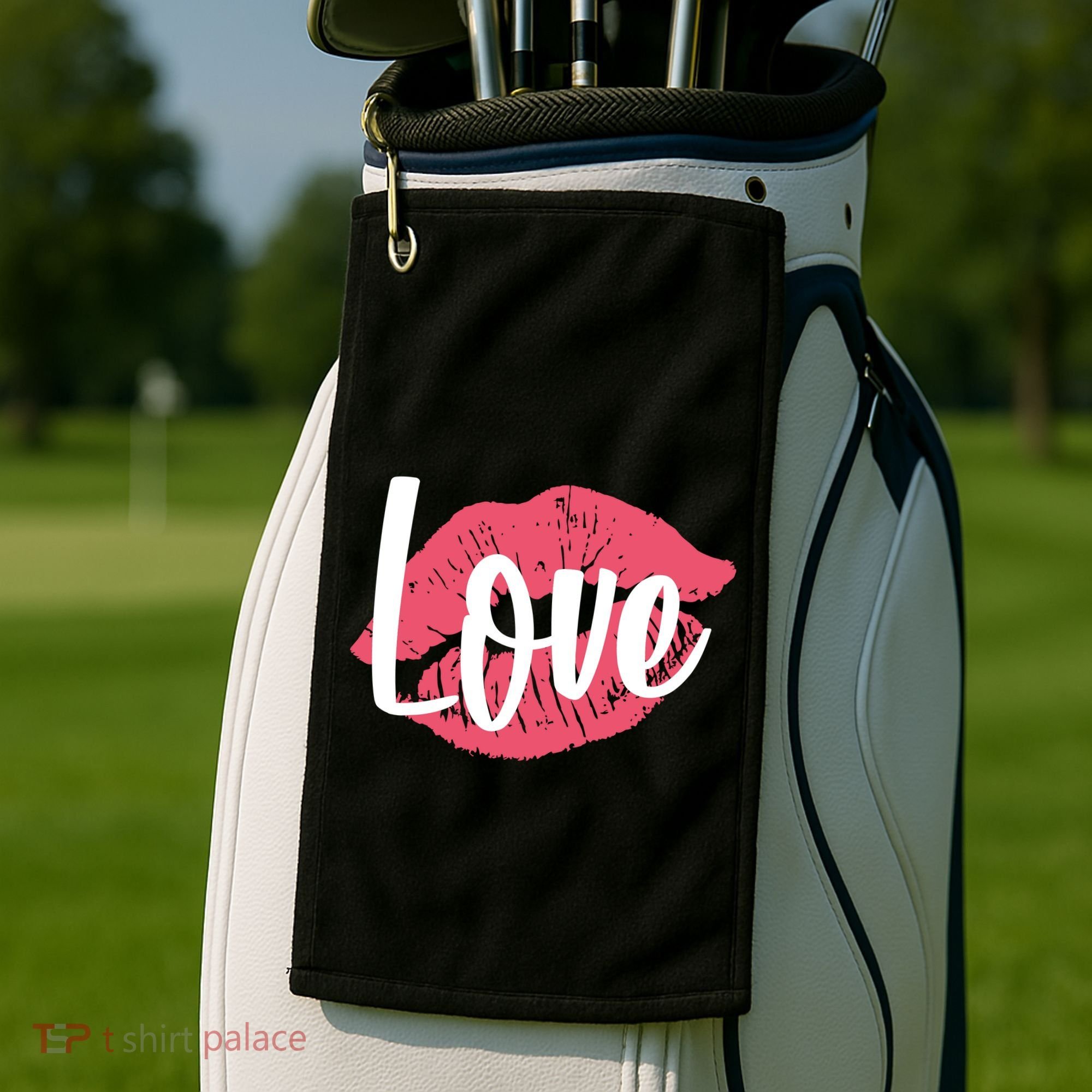 Valentines Day Love Lips Golf Towel