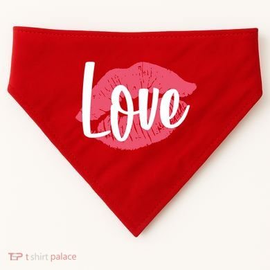 Valentines Day Love Lips USA-Made Doggie Bandana