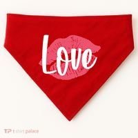 Valentines Day Love Lips USA-Made Doggie Bandana thumb 0