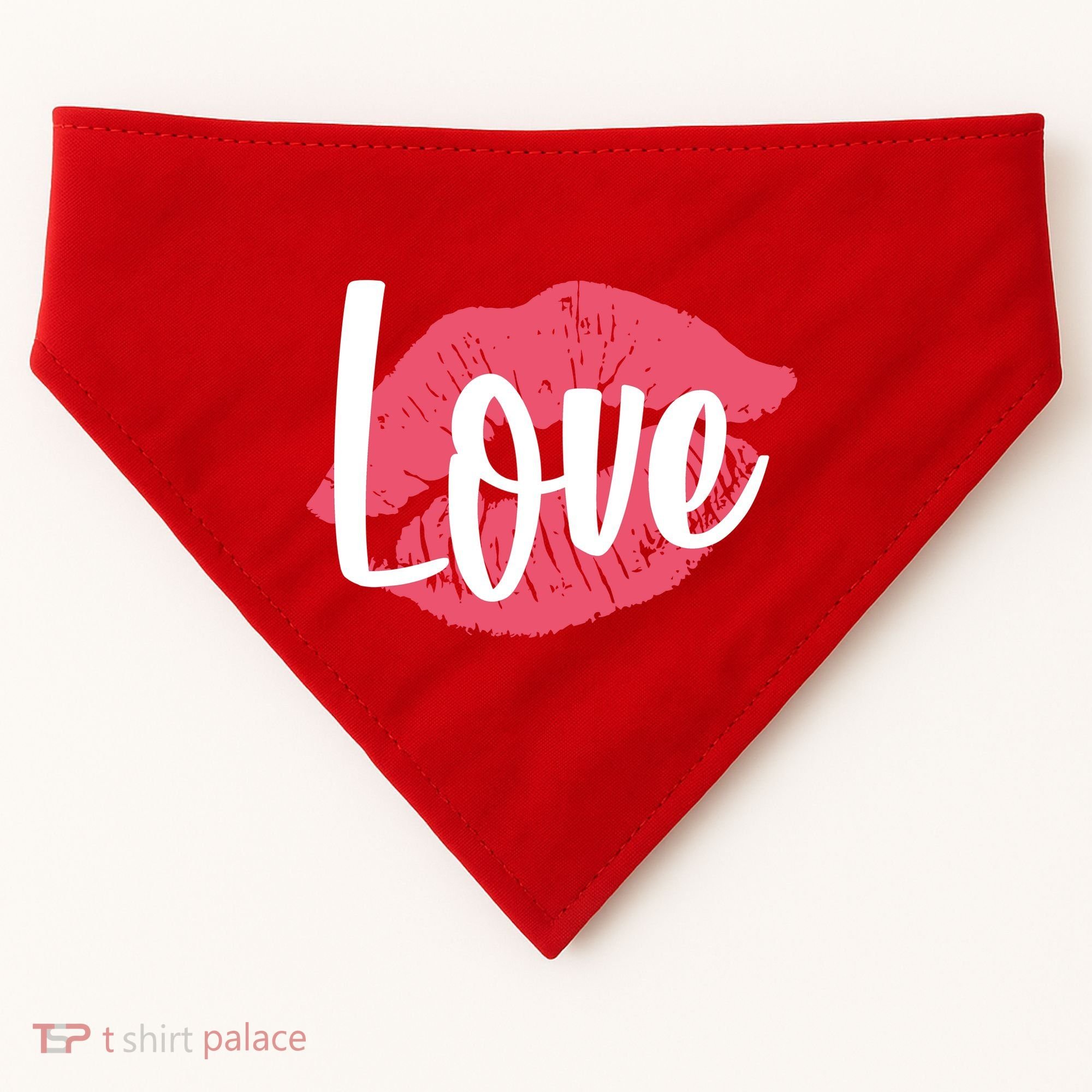 Valentines Day Love Lips USA-Made Doggie Bandana
