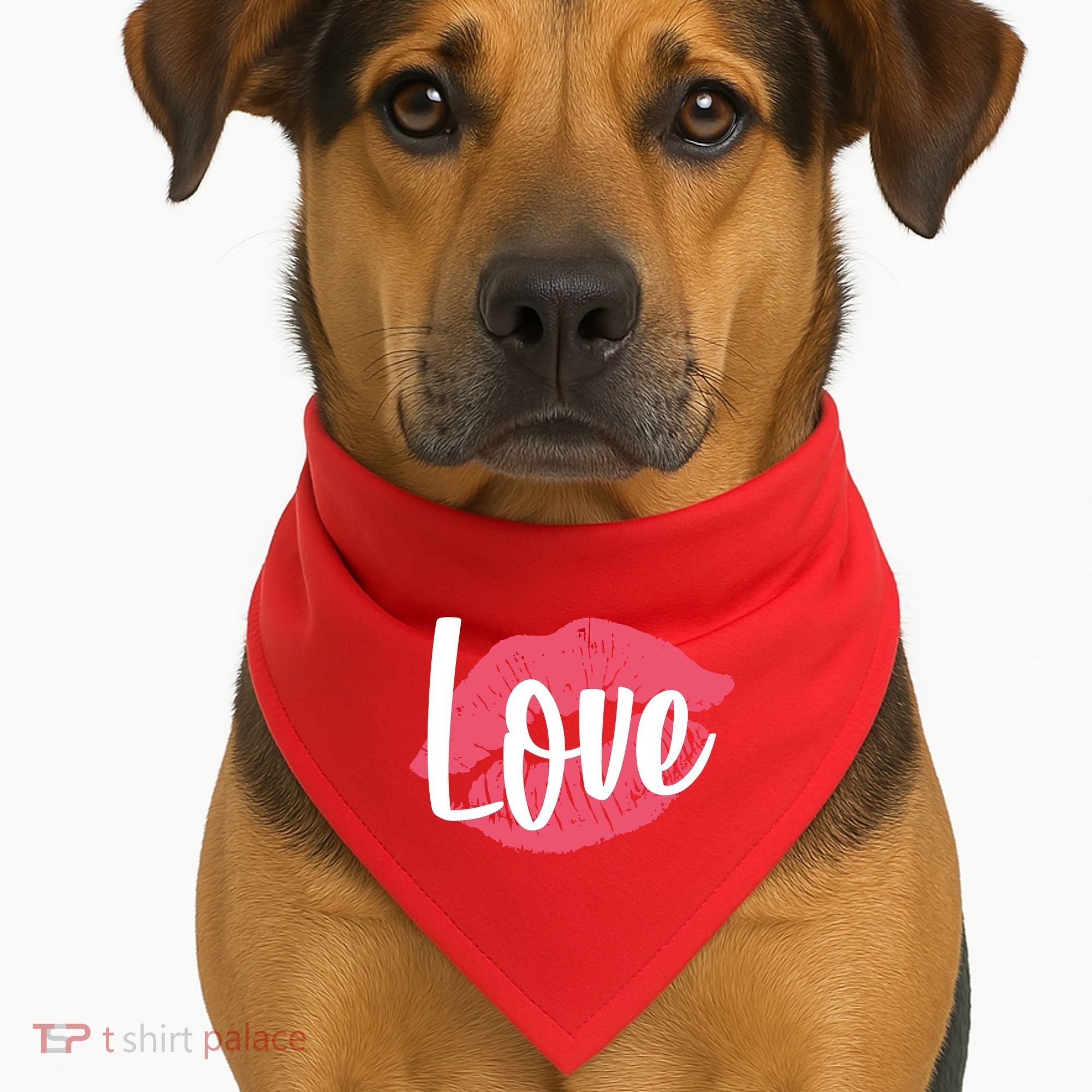 Valentines Day Love Lips USA-Made Doggie Bandana