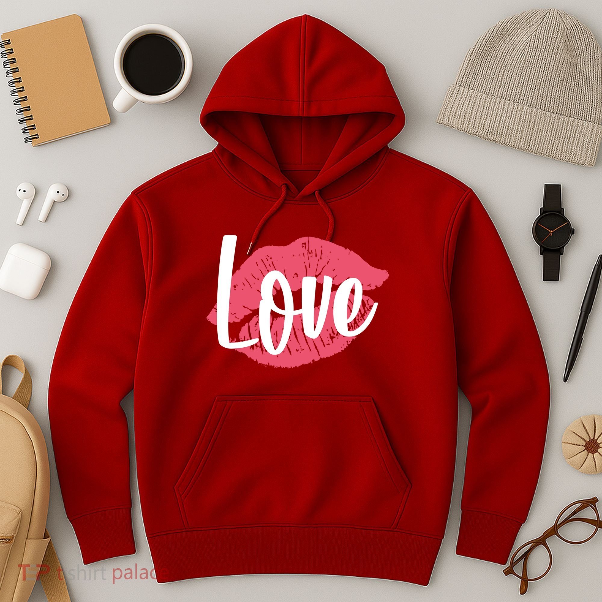 Valentines Day Love Lips Hoodie