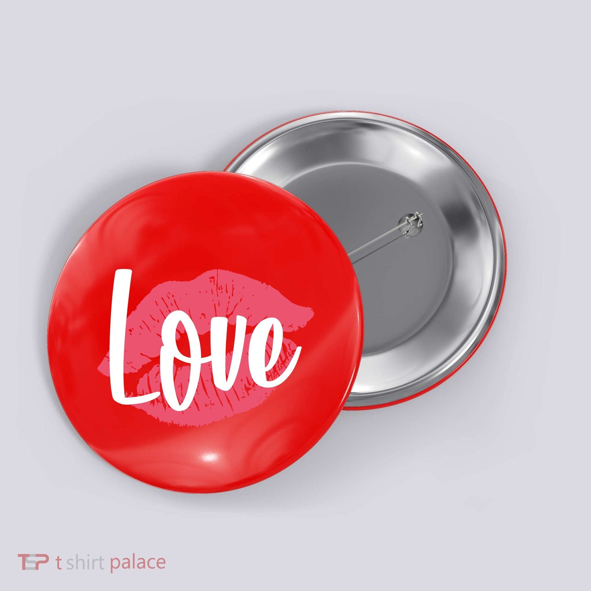 Valentines Day Love Lips Button
