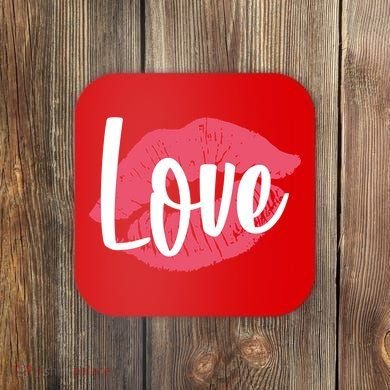 Valentines Day Love Lips Coaster