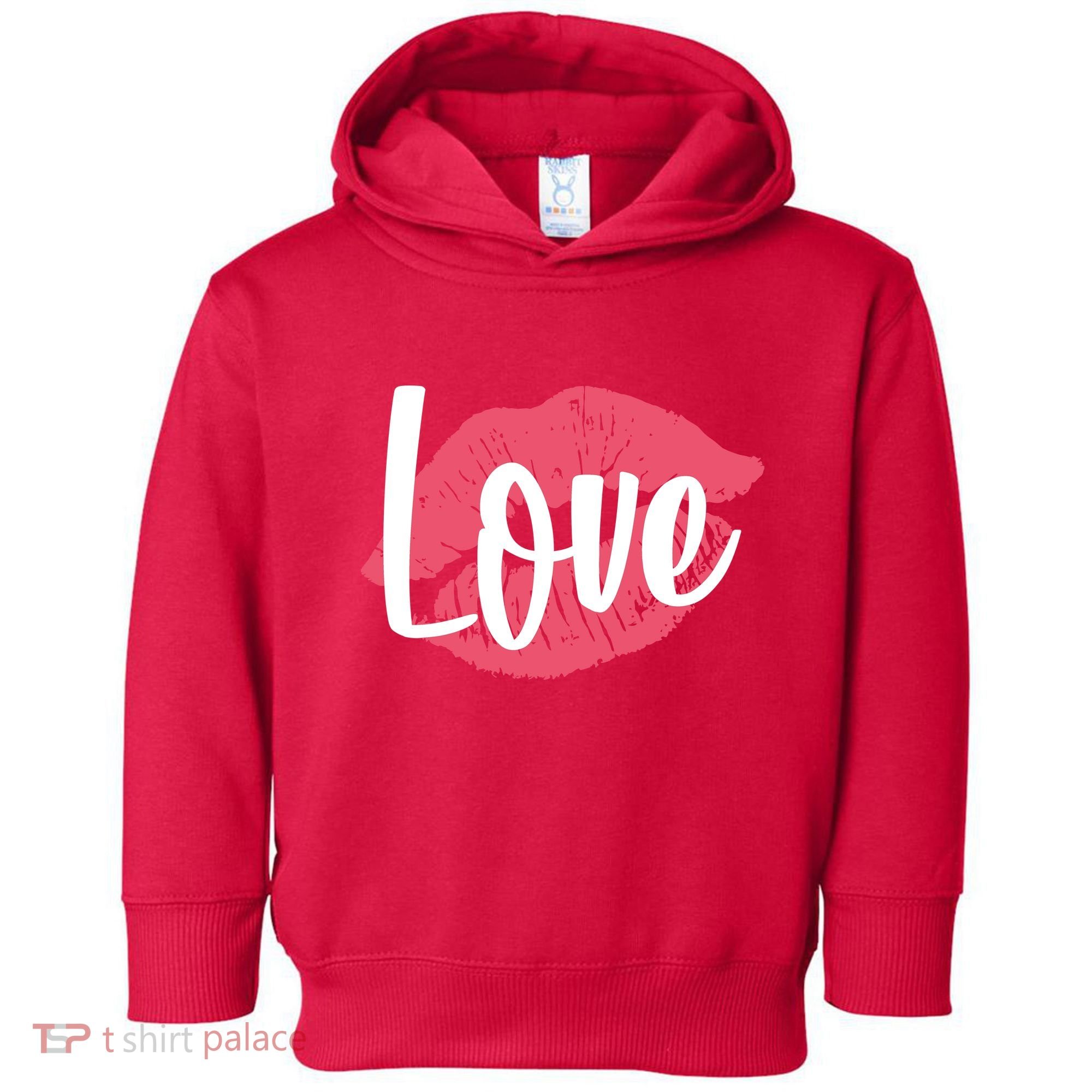 Valentines Day Love Lips Toddler Hoodie