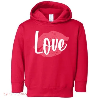 Valentines Day Love Lips Toddler Hoodie