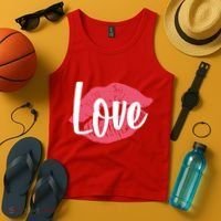 Valentines Day Love Lips Tank Top thumb 4