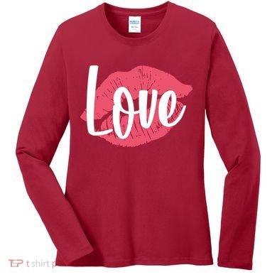 Valentines Day Love Lips Women's Long Sleeve Shirt