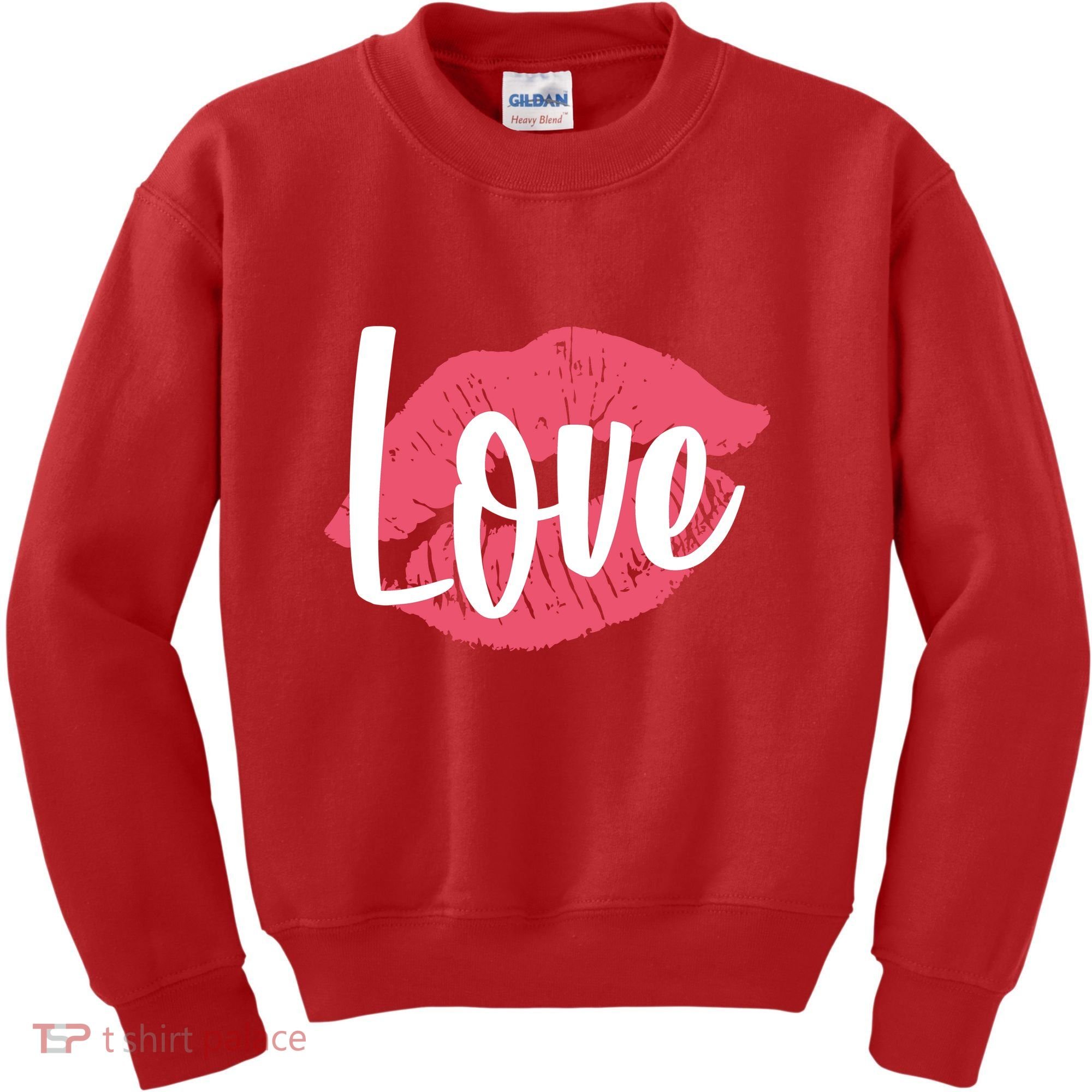 Valentines Day Love Lips Kids Sweatshirt