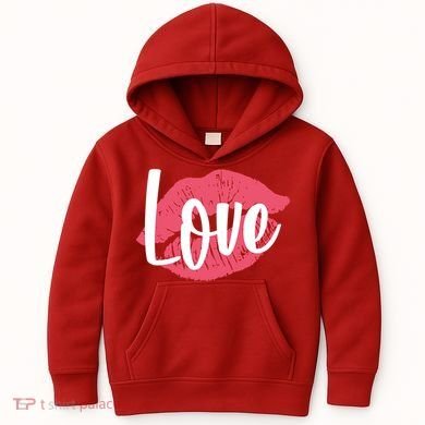 Valentines Day Love Lips Kids Hoodie