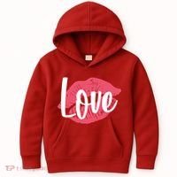 Valentines Day Love Lips Kids Hoodie thumb 0