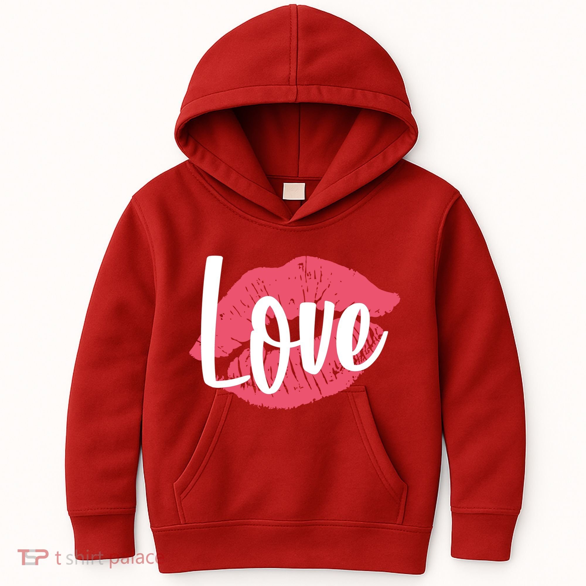 Valentines Day Love Lips Kids Hoodie