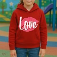 Valentines Day Love Lips Kids Hoodie thumb 3