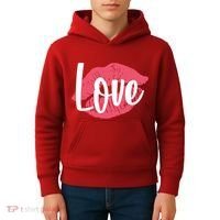 Valentines Day Love Lips Kids Hoodie thumb 4