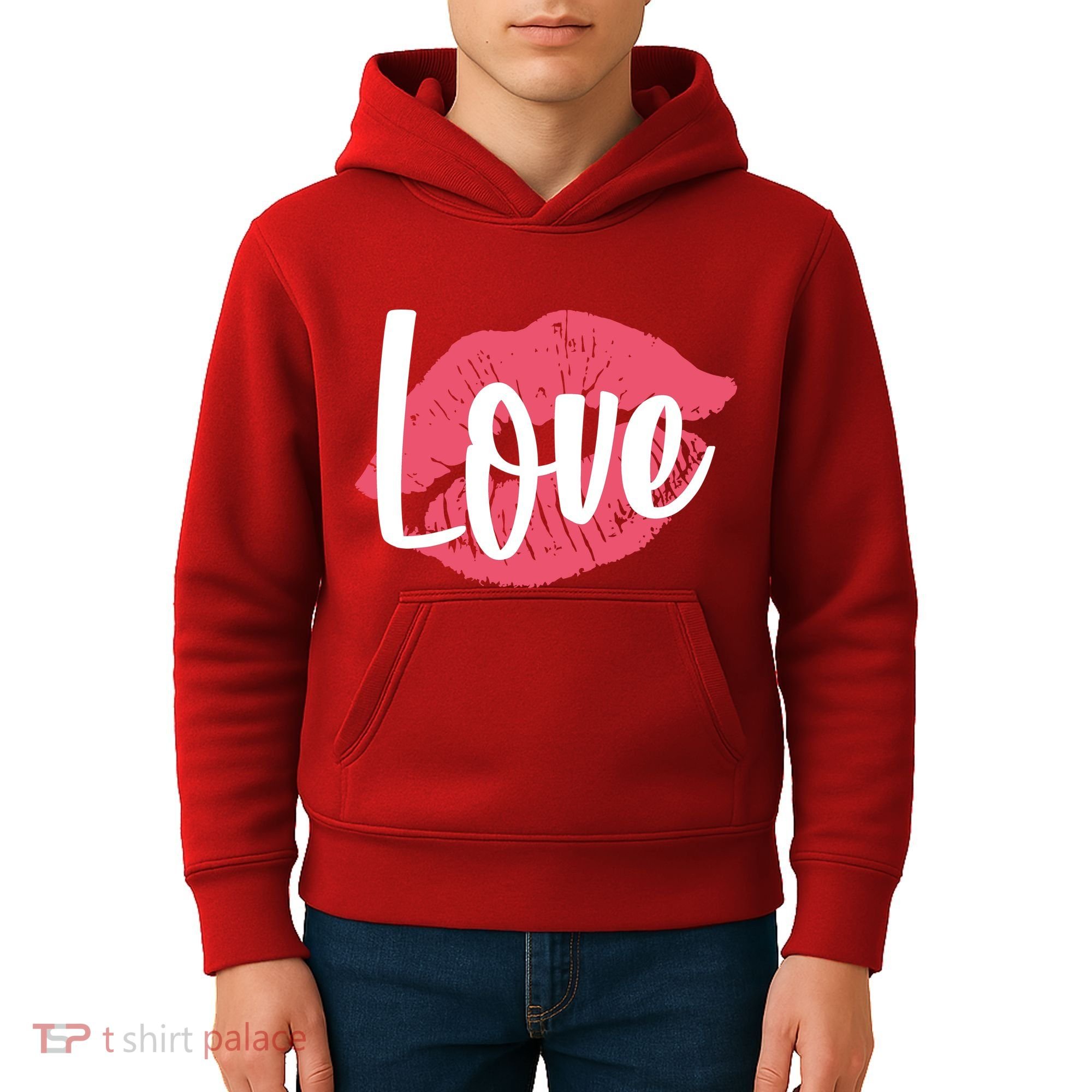Valentines Day Love Lips Kids Hoodie