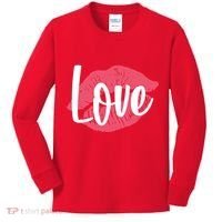Valentines Day Love Lips Kids Long Sleeve Shirt thumb 0