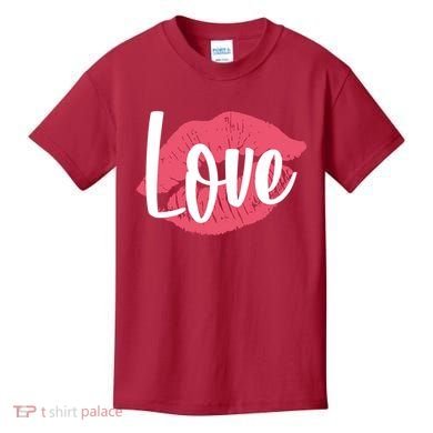 Valentines Day Love Lips Kids T-Shirt