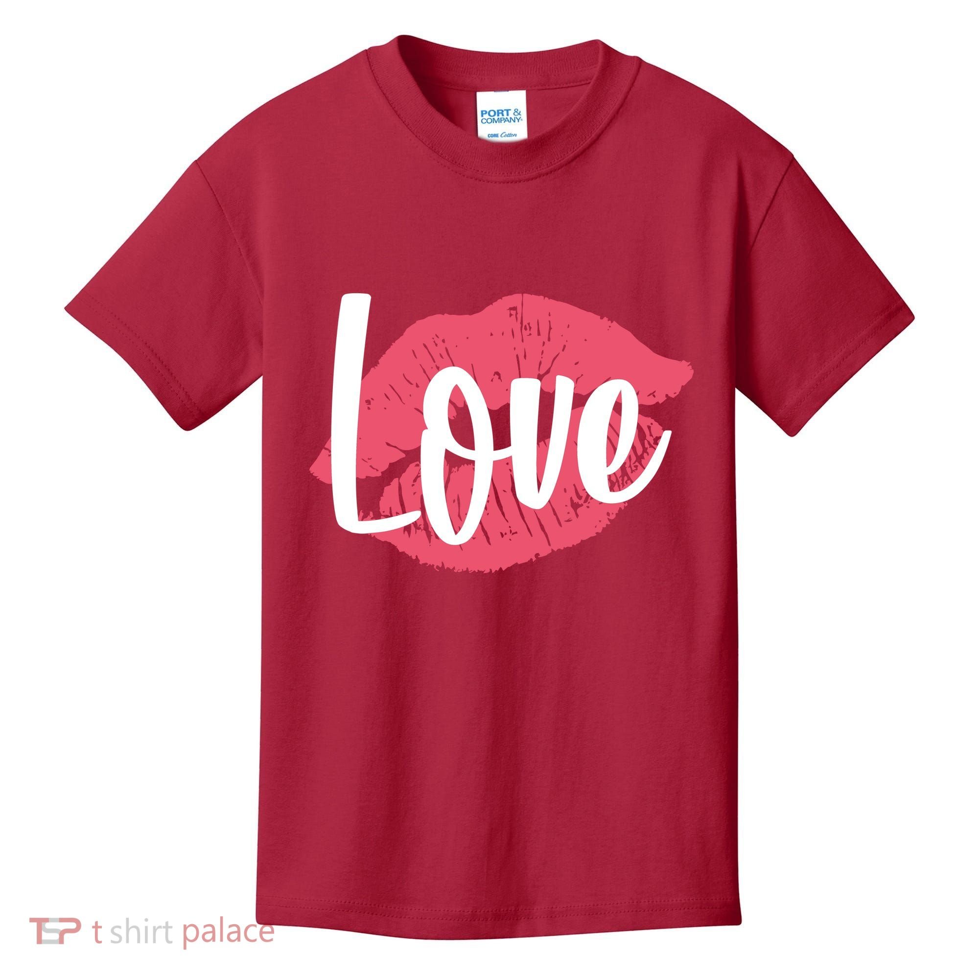 Valentines Day Love Lips Kids T-Shirt