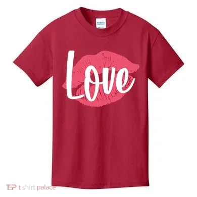 Valentines Day Love Lips Kids T-Shirt