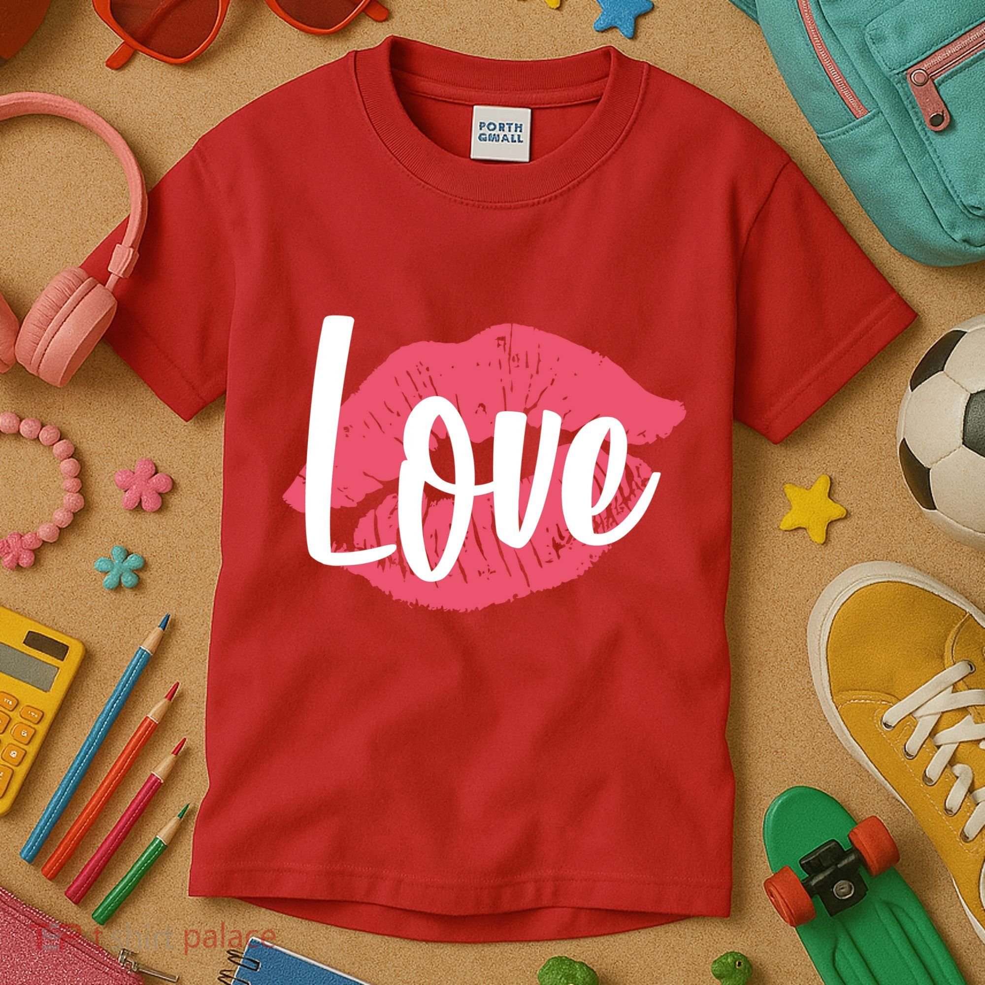 Valentines Day Love Lips Kids T-Shirt