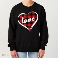 Valentines Day Love Plaid Heart Women's Sweatshirt thumb 0