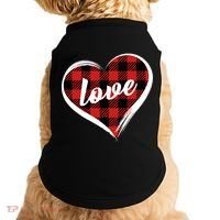Valentines Day Love Plaid Heart Doggie Tank thumb 0