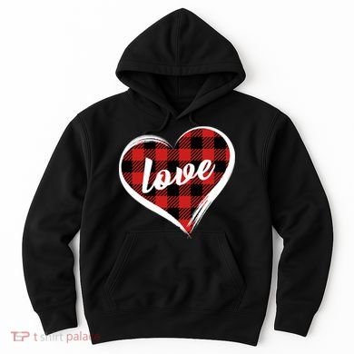 Valentines Day Love Plaid Heart Hoodie