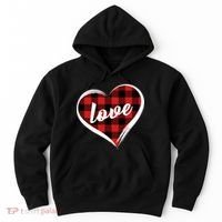 Valentines Day Love Plaid Heart Hoodie thumb 0