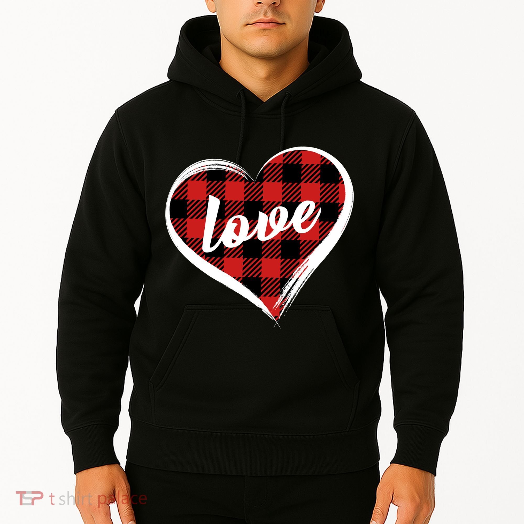 Valentines Day Love Plaid Heart Hoodie