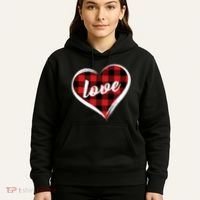 Valentines Day Love Plaid Heart Hoodie thumb 5