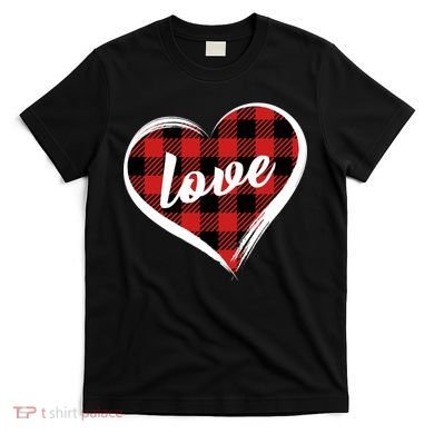 Valentines Day Love Plaid Heart T-Shirt