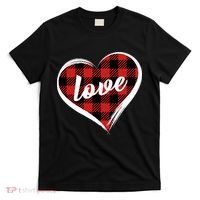 Valentines Day Love Plaid Heart T-Shirt thumb 0