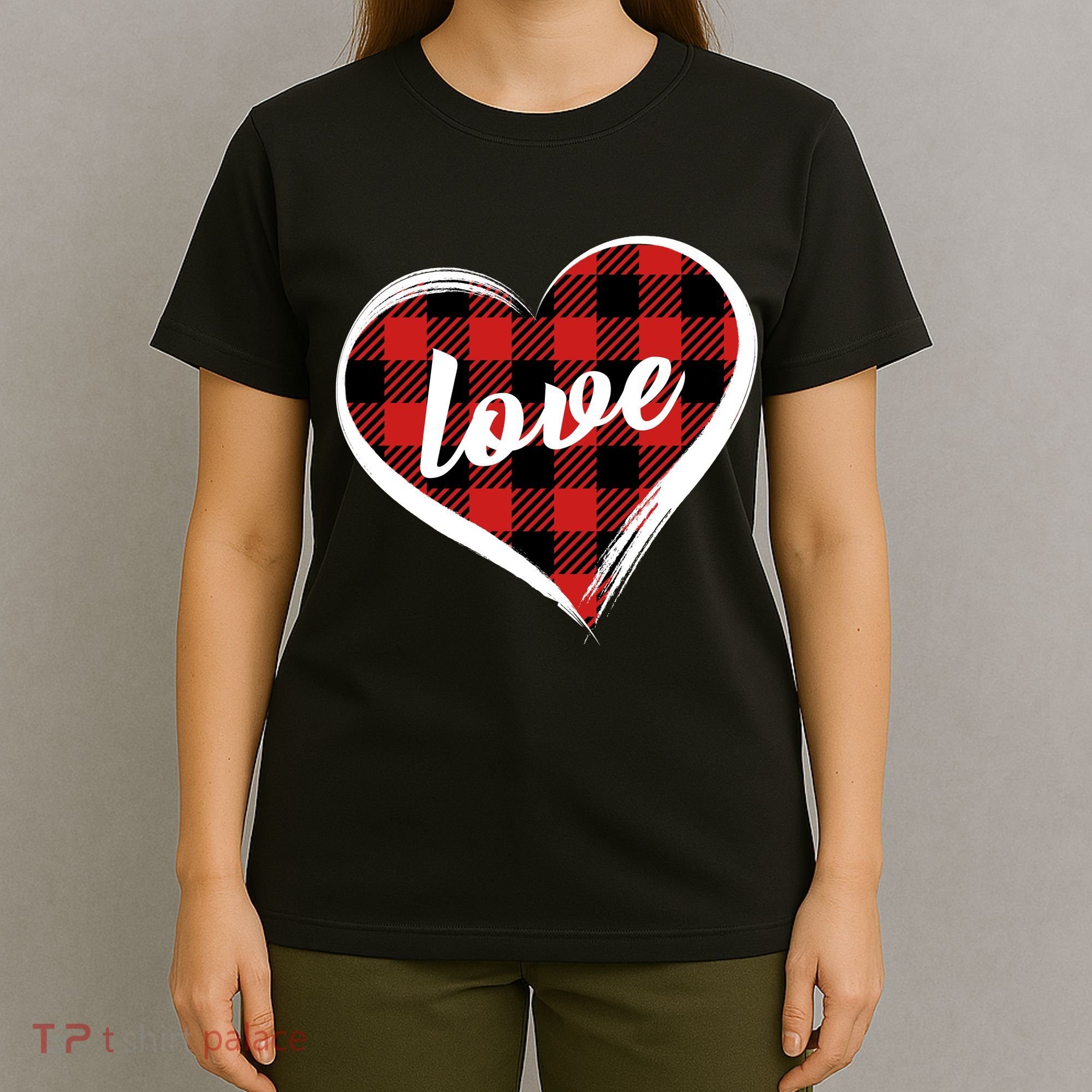 Valentines Day Love Plaid Heart T-Shirt