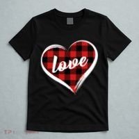 Valentines Day Love Plaid Heart T-Shirt thumb 5