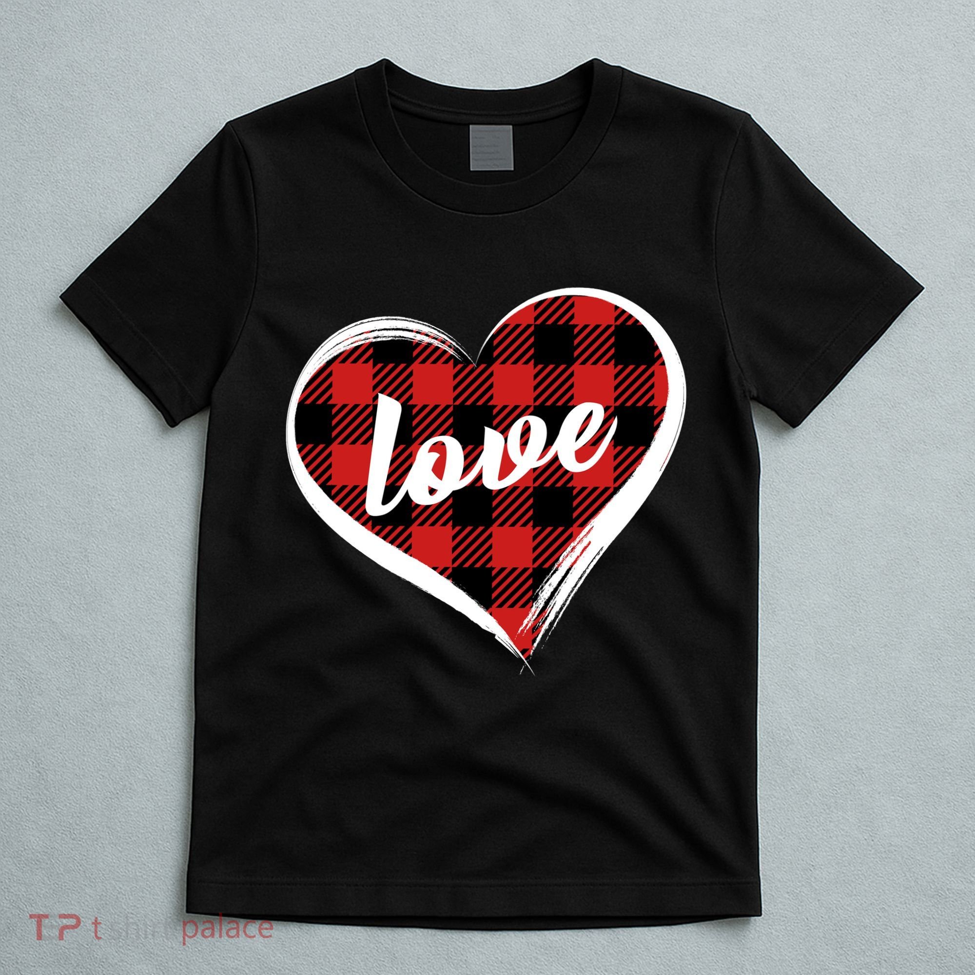 Valentines Day Love Plaid Heart T-Shirt