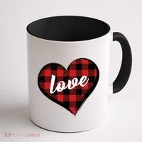 Valentines Day Love Plaid Heart Coffee Mug thumb 1