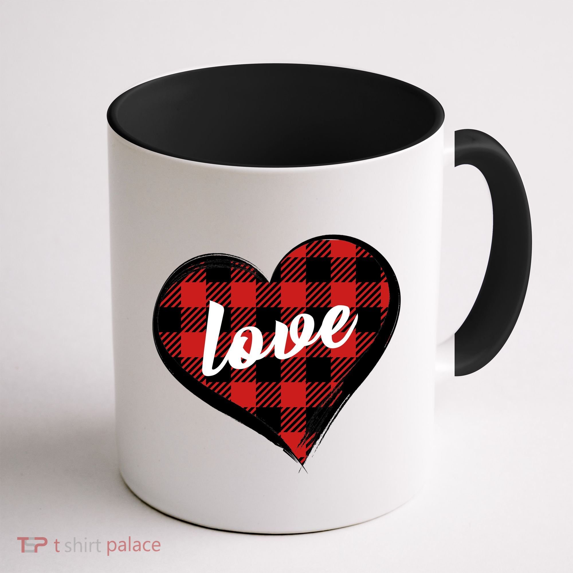 Valentines Day Love Plaid Heart Coffee Mug