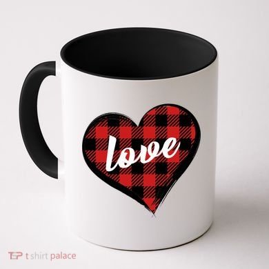 Valentines Day Love Plaid Heart Coffee Mug