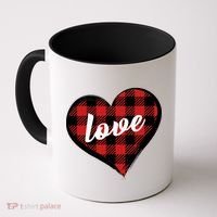 Valentines Day Love Plaid Heart Coffee Mug thumb 0