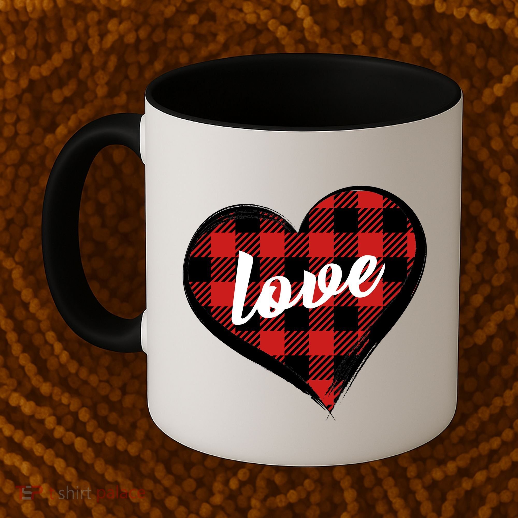 Valentines Day Love Plaid Heart Coffee Mug