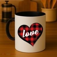 Valentines Day Love Plaid Heart Coffee Mug thumb 4