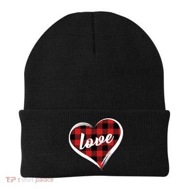 Valentines Day Love Plaid Heart Beanie