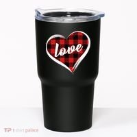 Valentines Day Love Plaid Heart Tumbler thumb 0