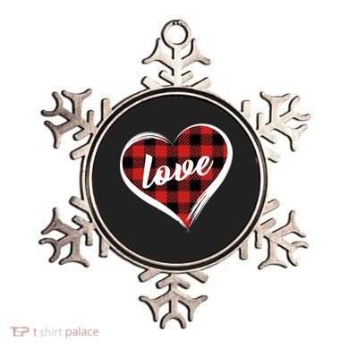 Valentines Day Love Plaid Heart Ornament