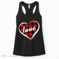 Valentines Day Love Plaid Heart Women's Tank Top thumb 0