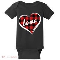 Valentines Day Love Plaid Heart Baby Bodysuit thumb 0